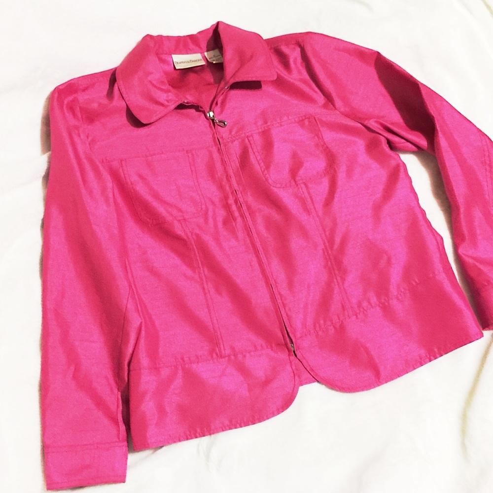 Women’s Pink Zip Up Fancy Sporty Jacket & Pink Top - Picture 5 of 8